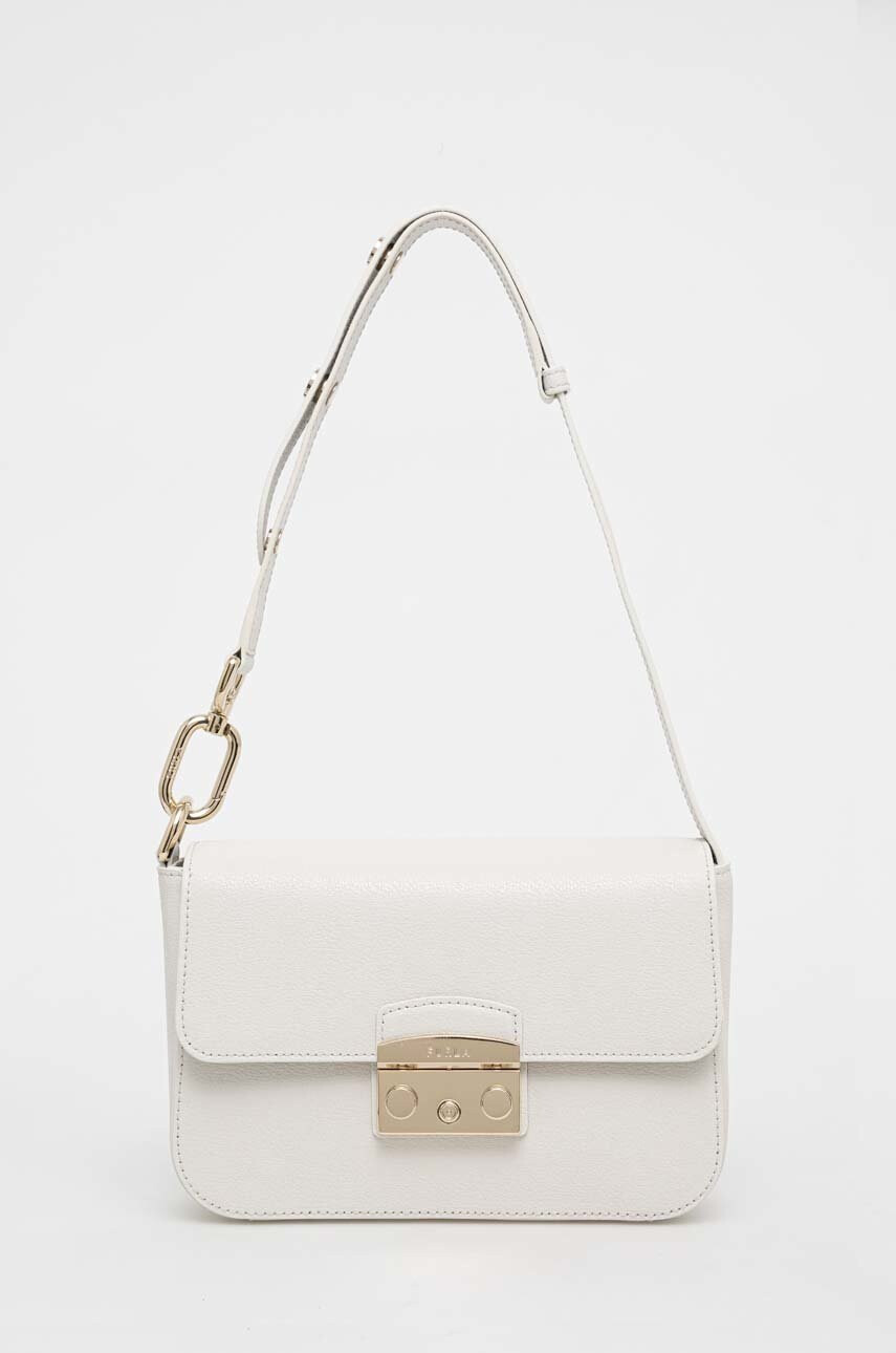 Furla Кожена чанта Metropolis в бяло - Pepit.bg