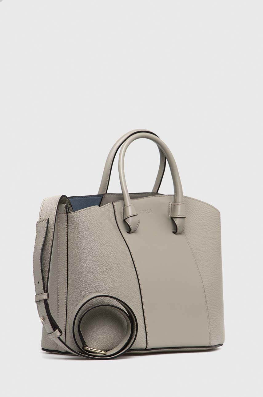 Furla Кожена чанта Miastella в сиво - Pepit.bg