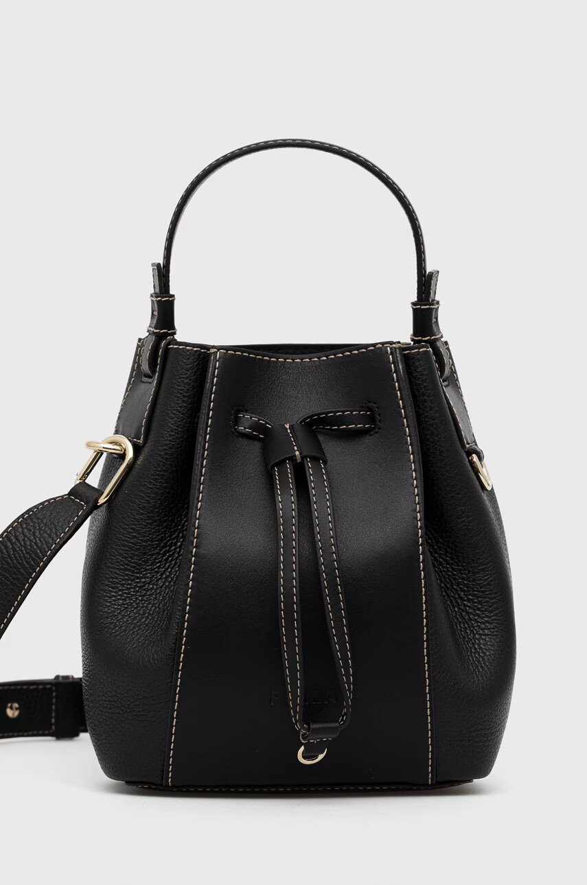 Furla Кожена чанта Miastella в черно - Pepit.bg