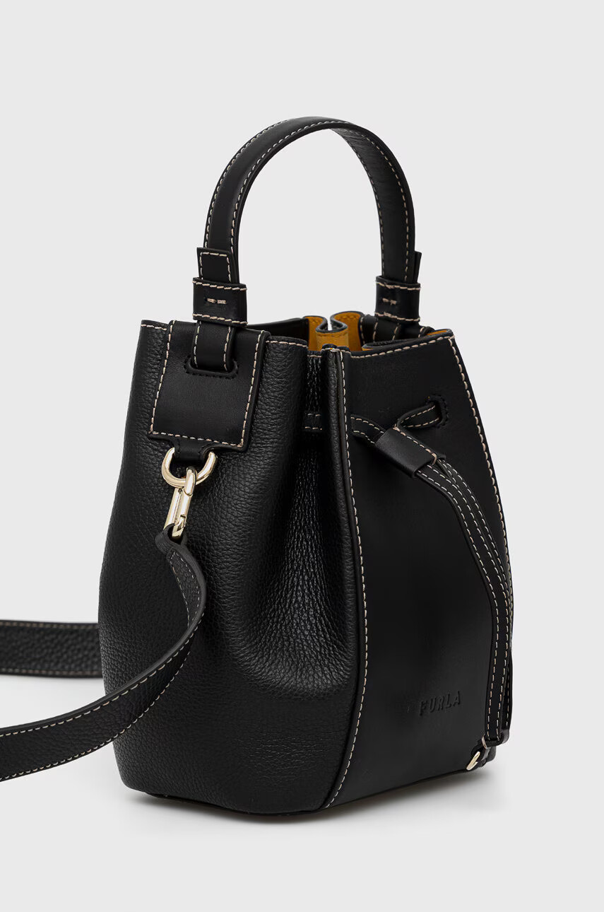 Furla Кожена чанта Miastella в черно - Pepit.bg