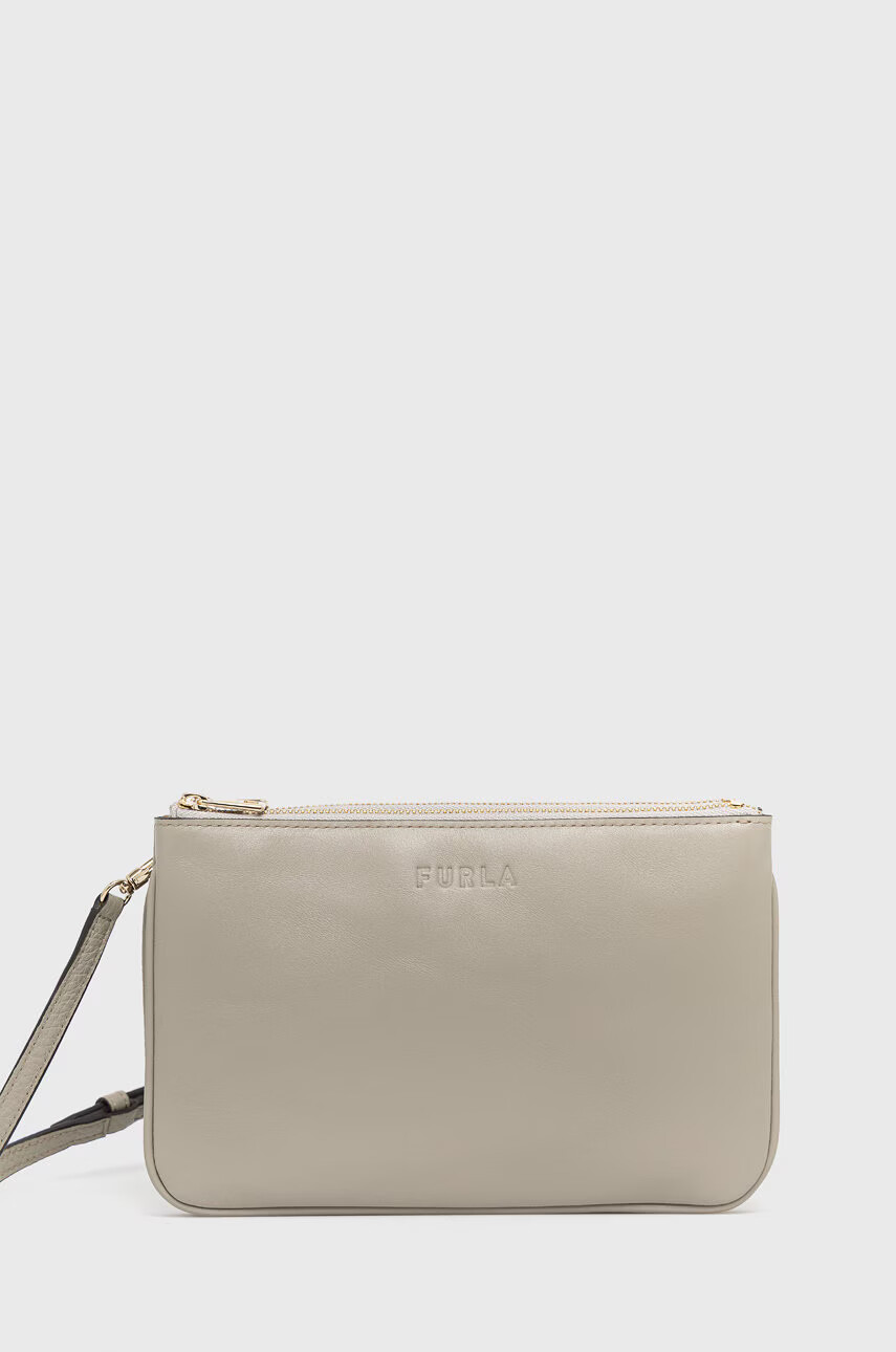 Furla Кожена чанта Miastella в сиво - Pepit.bg