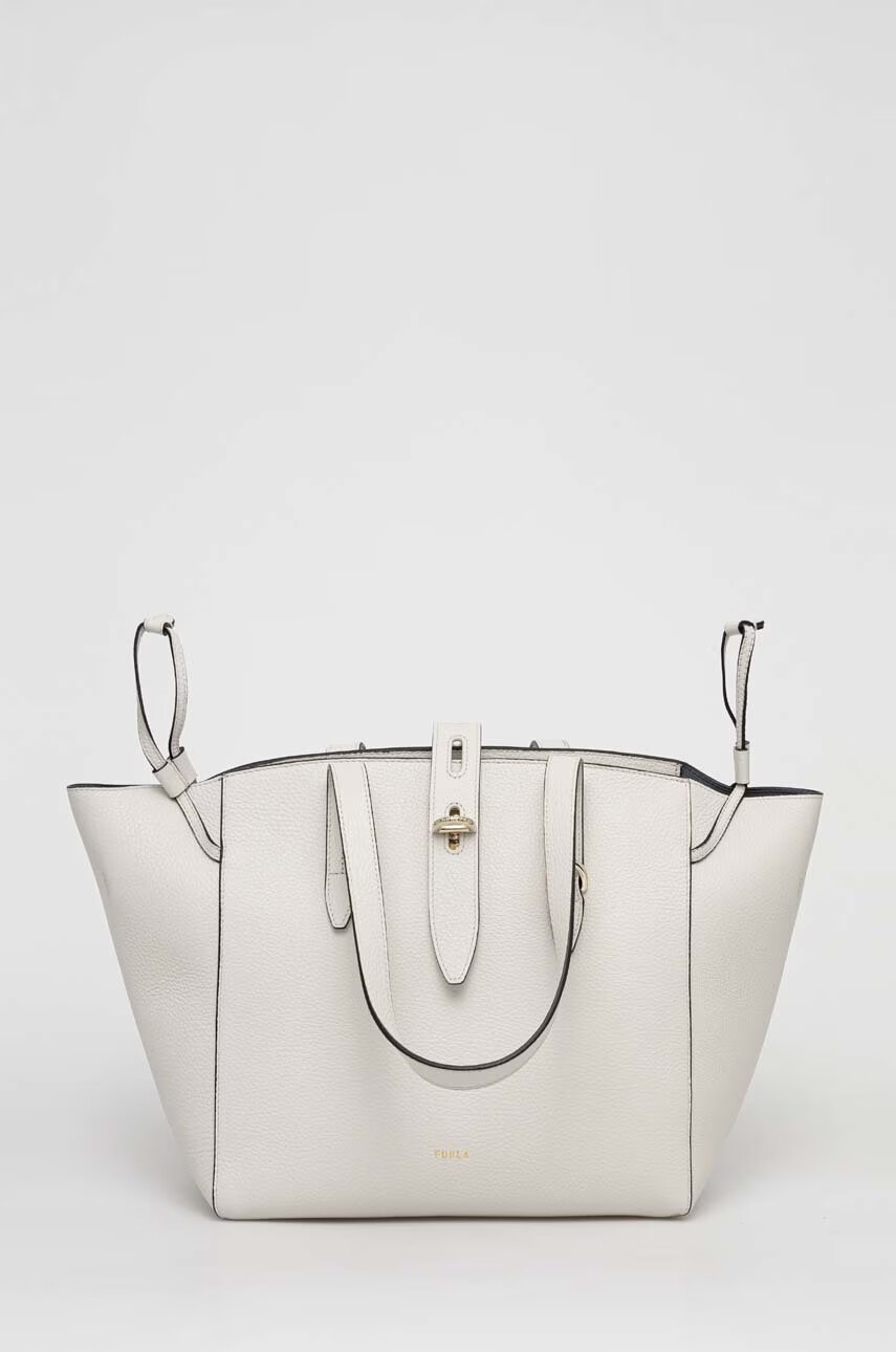 Furla Кожена чанта Net в бяло - Pepit.bg