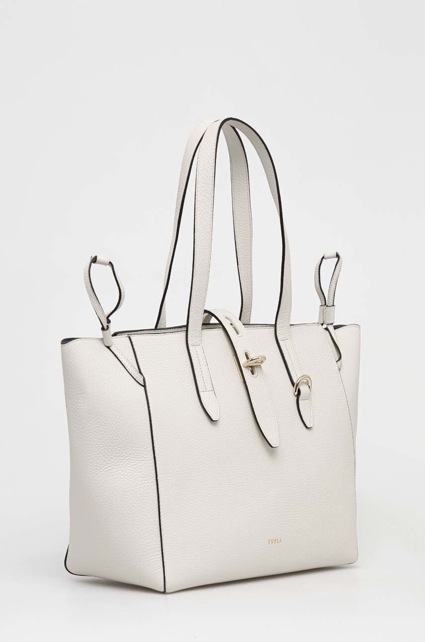 Furla Кожена чанта Net в бяло - Pepit.bg