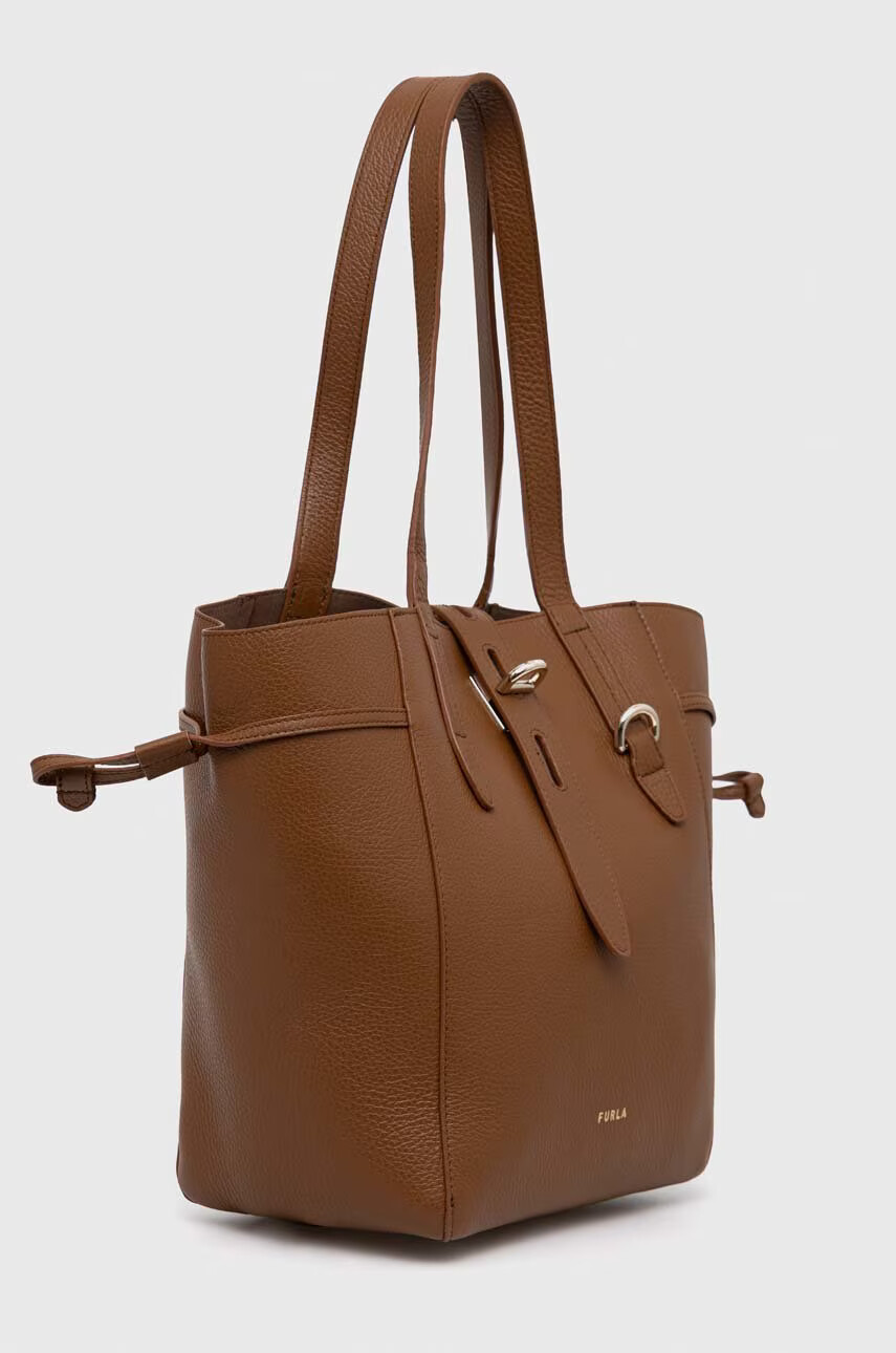 Furla Кожена чанта Net в кафяво - Pepit.bg