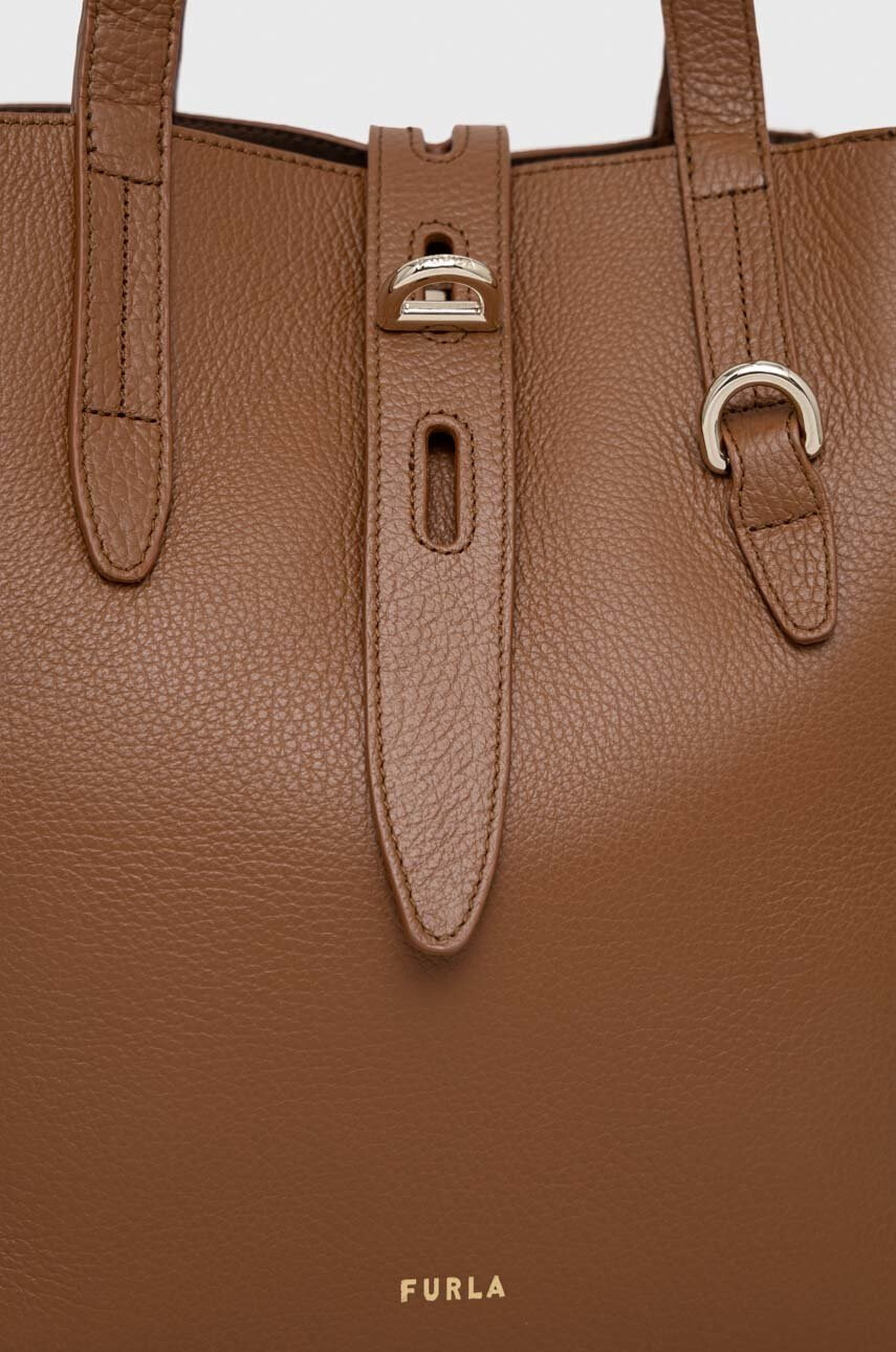Furla Кожена чанта Net в кафяво - Pepit.bg