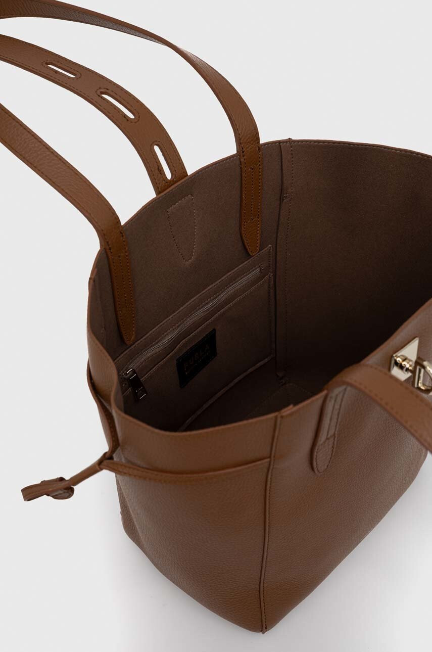 Furla Кожена чанта Net в кафяво - Pepit.bg