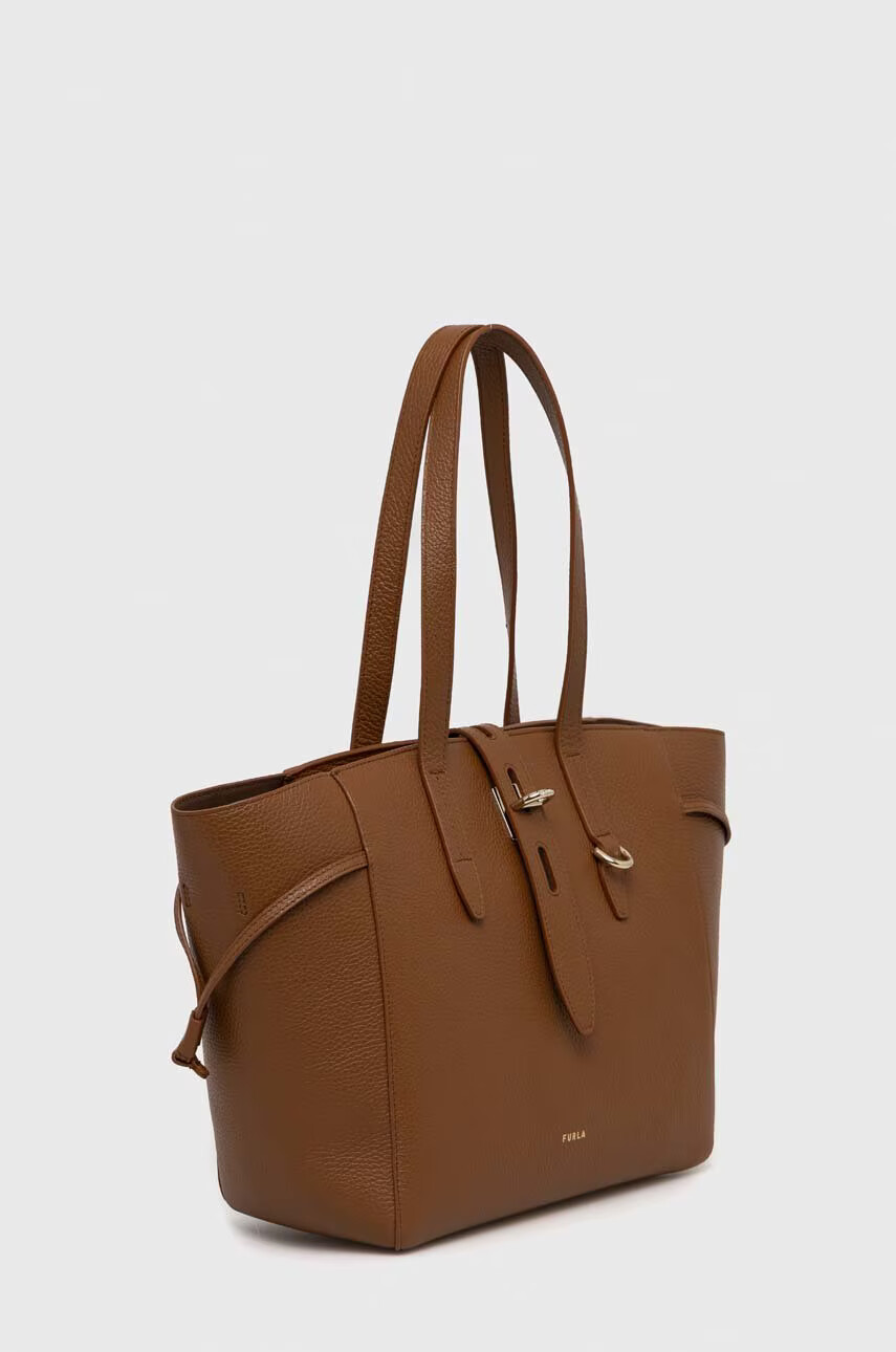 Furla Кожена чанта Net в кафяво - Pepit.bg
