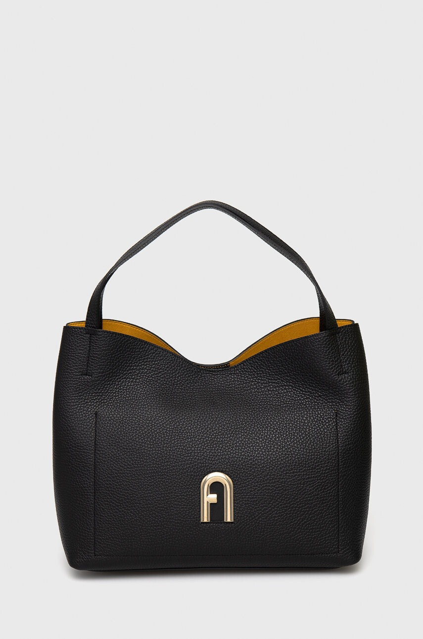 Furla Кожена чанта Primula в черно - Pepit.bg