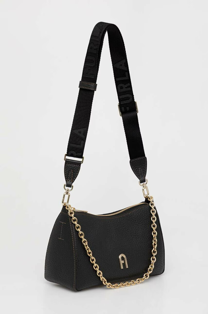 Furla Кожена чанта Primula в черно - Pepit.bg