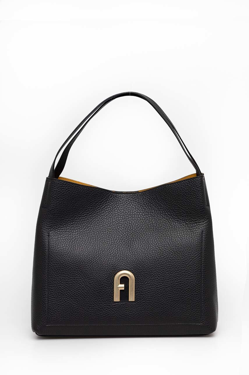 Furla Кожена чанта Primula в черно - Pepit.bg