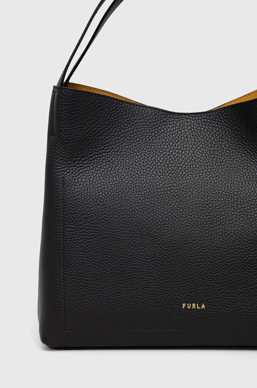 Furla Кожена чанта Primula в черно - Pepit.bg