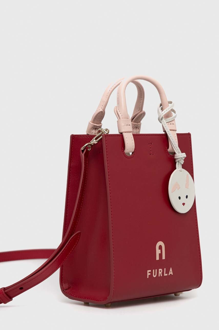Furla Кожена чанта varsity style в червено - Pepit.bg