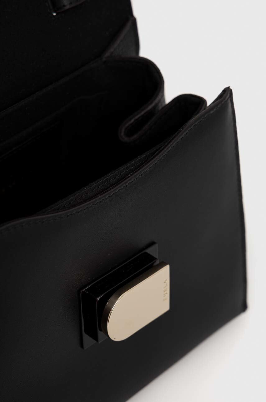 Furla Кожена чанта Vitello в черно - Pepit.bg