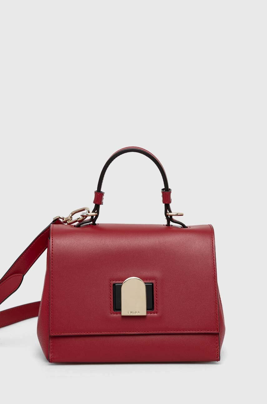 Furla Кожена чанта Vitello в червено - Pepit.bg