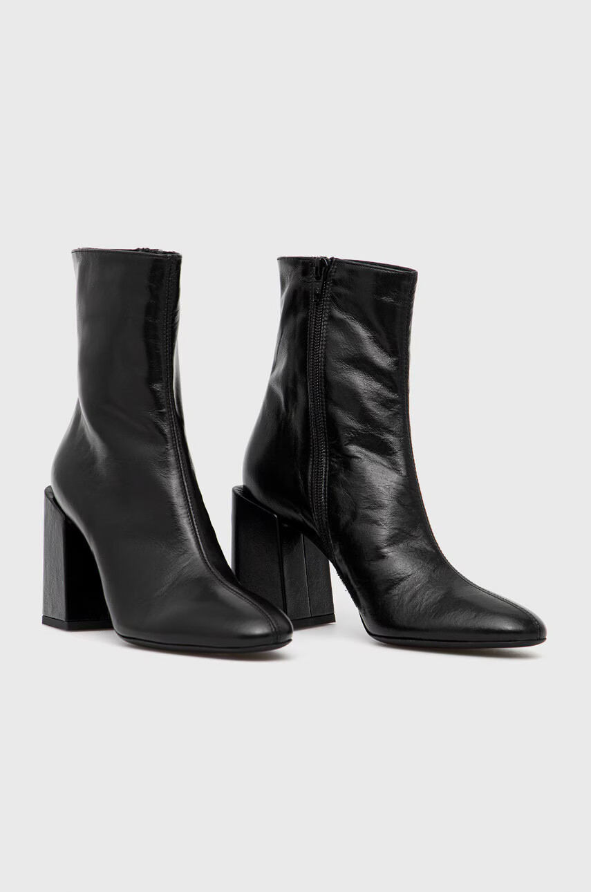 Furla Кожени боти Block Boot в черно с висок ток YD33FBK W36000 O6000 - Pepit.bg