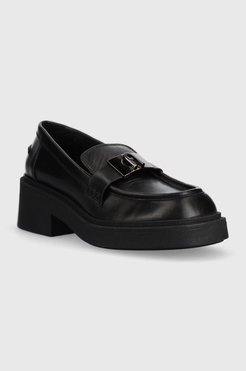 Furla Кожени мокасини College в черно с платформа YF58FCG WU0000 O6000 - Pepit.bg