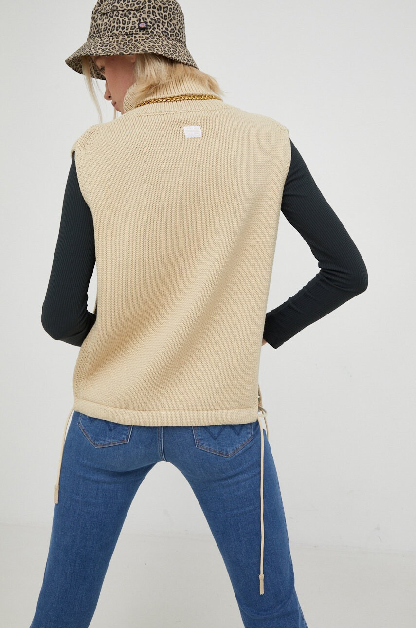 G-Star Raw Елек дамски в бежово с поло - Pepit.bg