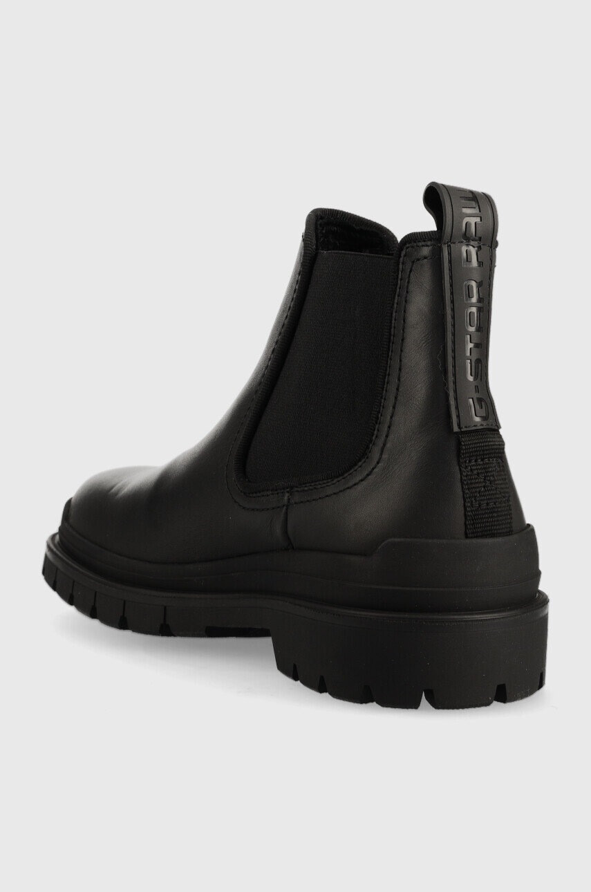 G-Star Raw Кожени боти челси Blake Chs Lea в черно с висок ток - Pepit.bg