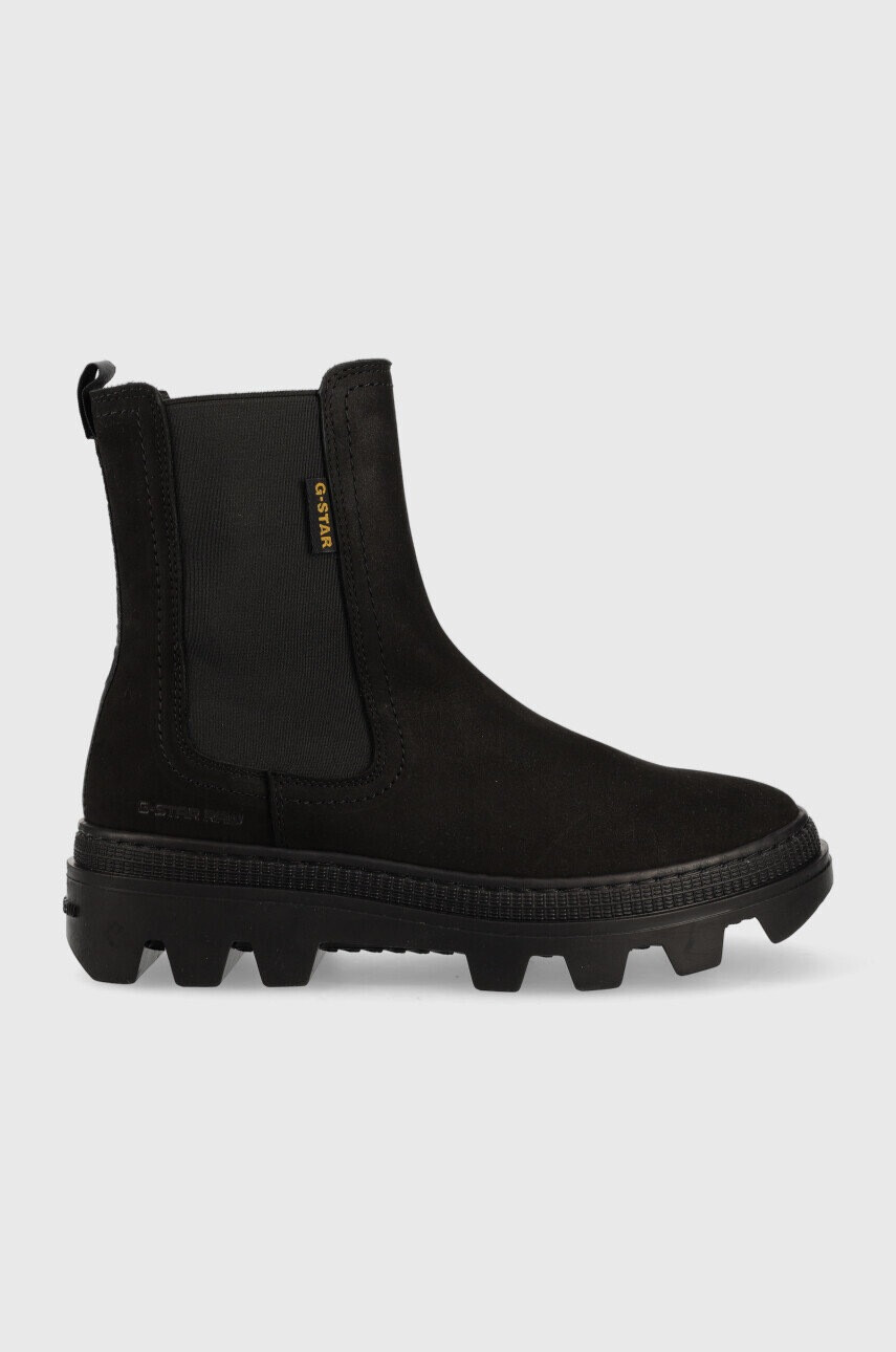 G-Star Raw Кожени боти челси Noxer Chs в черно с платформа - Pepit.bg