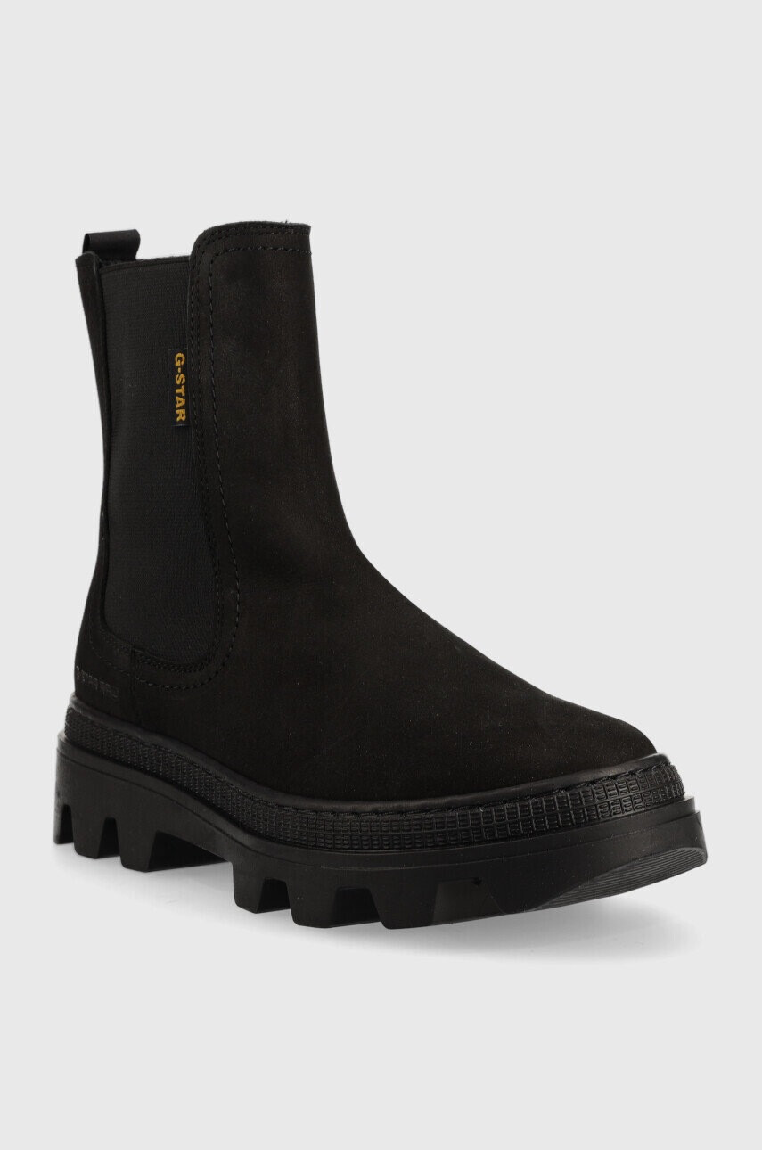 G-Star Raw Кожени боти челси Noxer Chs в черно с платформа - Pepit.bg