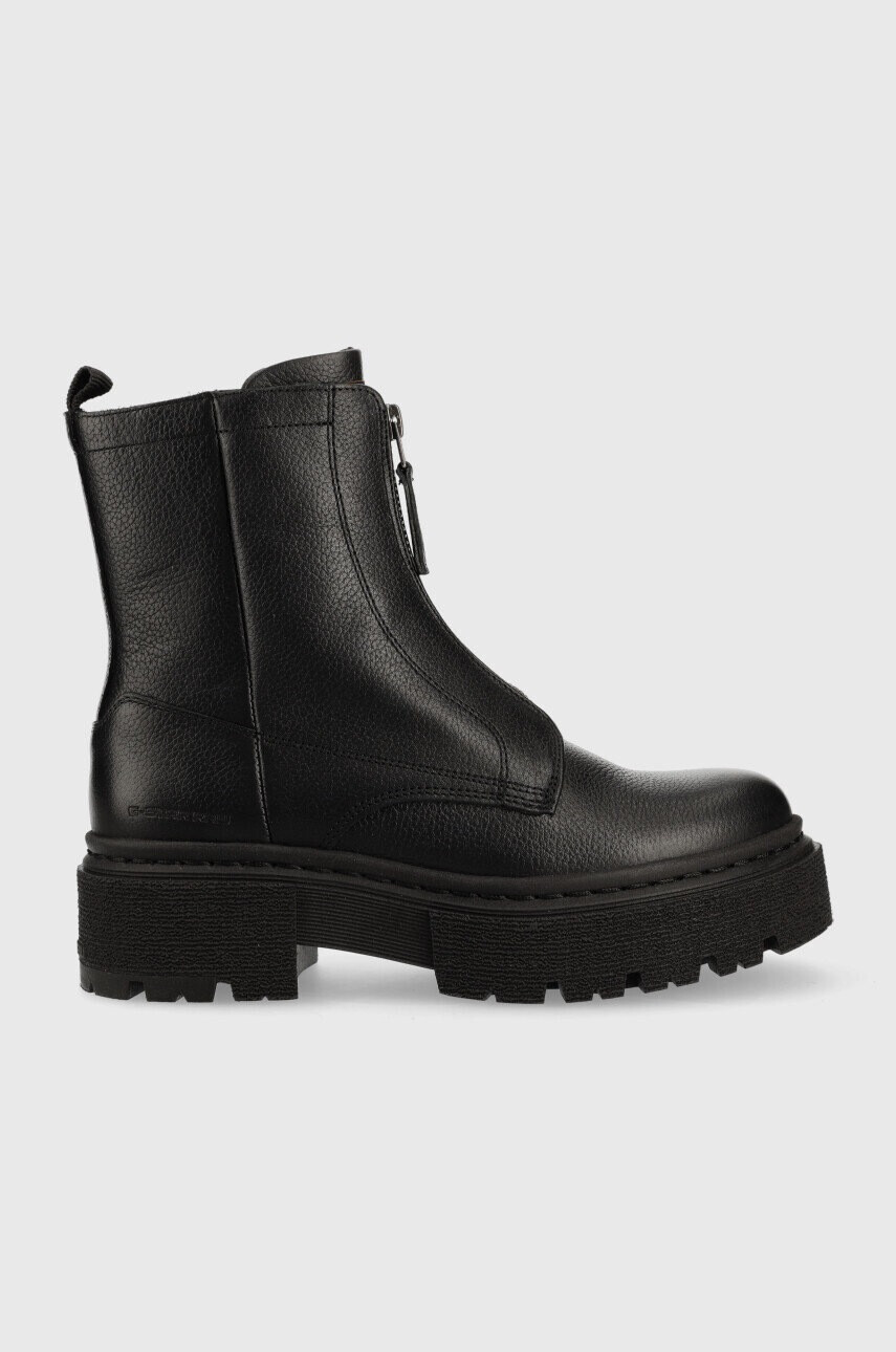 G-Star Raw Кожени боти Kafey Pfm в черно с платформа - Pepit.bg