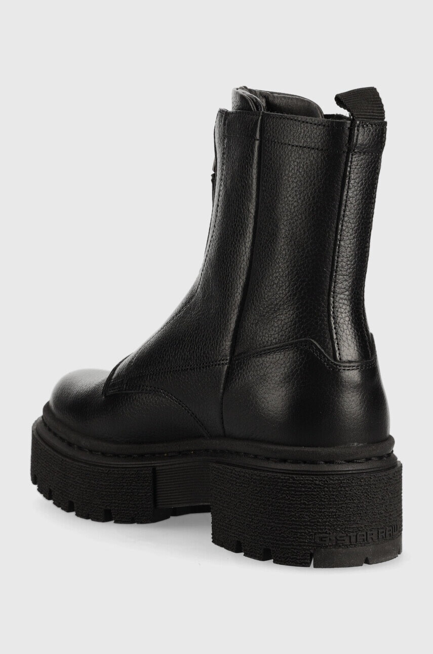 G-Star Raw Кожени боти Kafey Pfm в черно с платформа - Pepit.bg