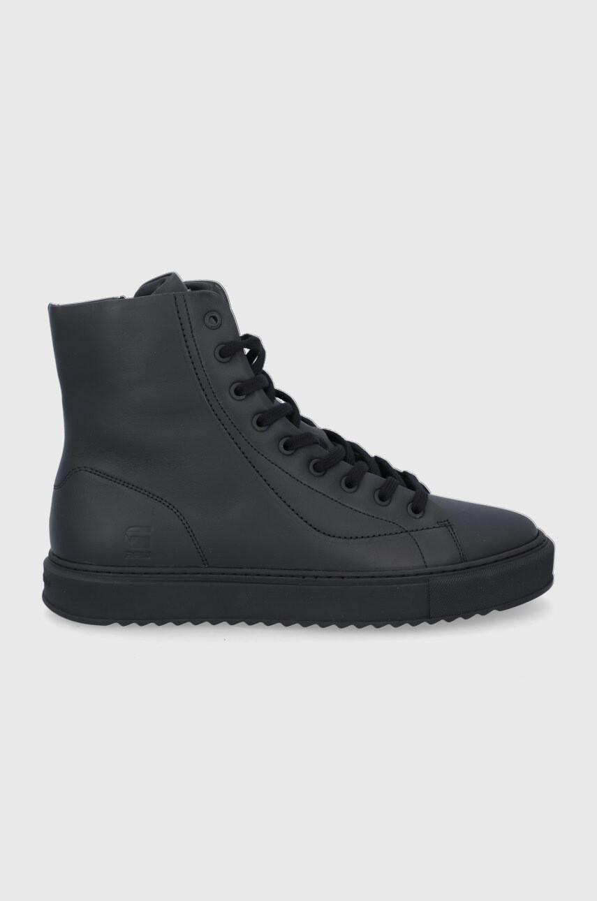 G-Star Raw Кожени кецове мъжки в черно - Pepit.bg