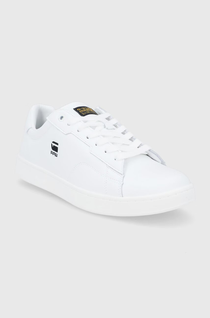G-Star Raw Кожени обувки в бяло - Pepit.bg