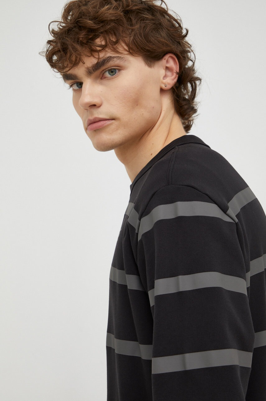 G-Star Raw Памучен суичър в черно с принт - Pepit.bg