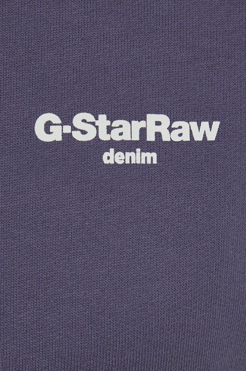 G-Star Raw Памучен суичър в лилаво с принт - Pepit.bg