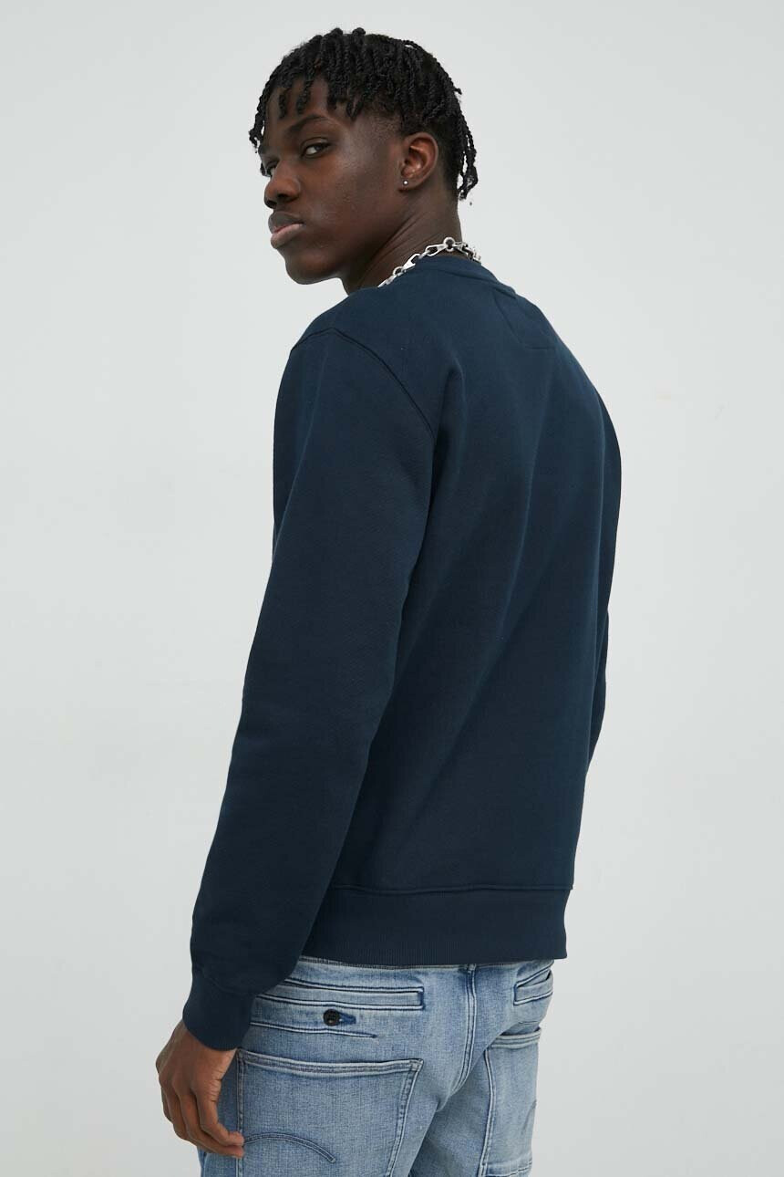 G-Star Raw Памучен суичър в тъмносиньо с принт - Pepit.bg