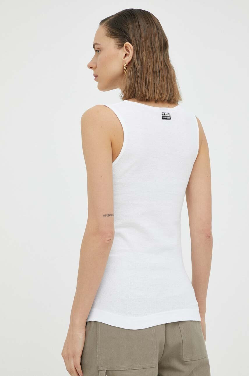 G-Star Raw Памучен топ в бяло - Pepit.bg