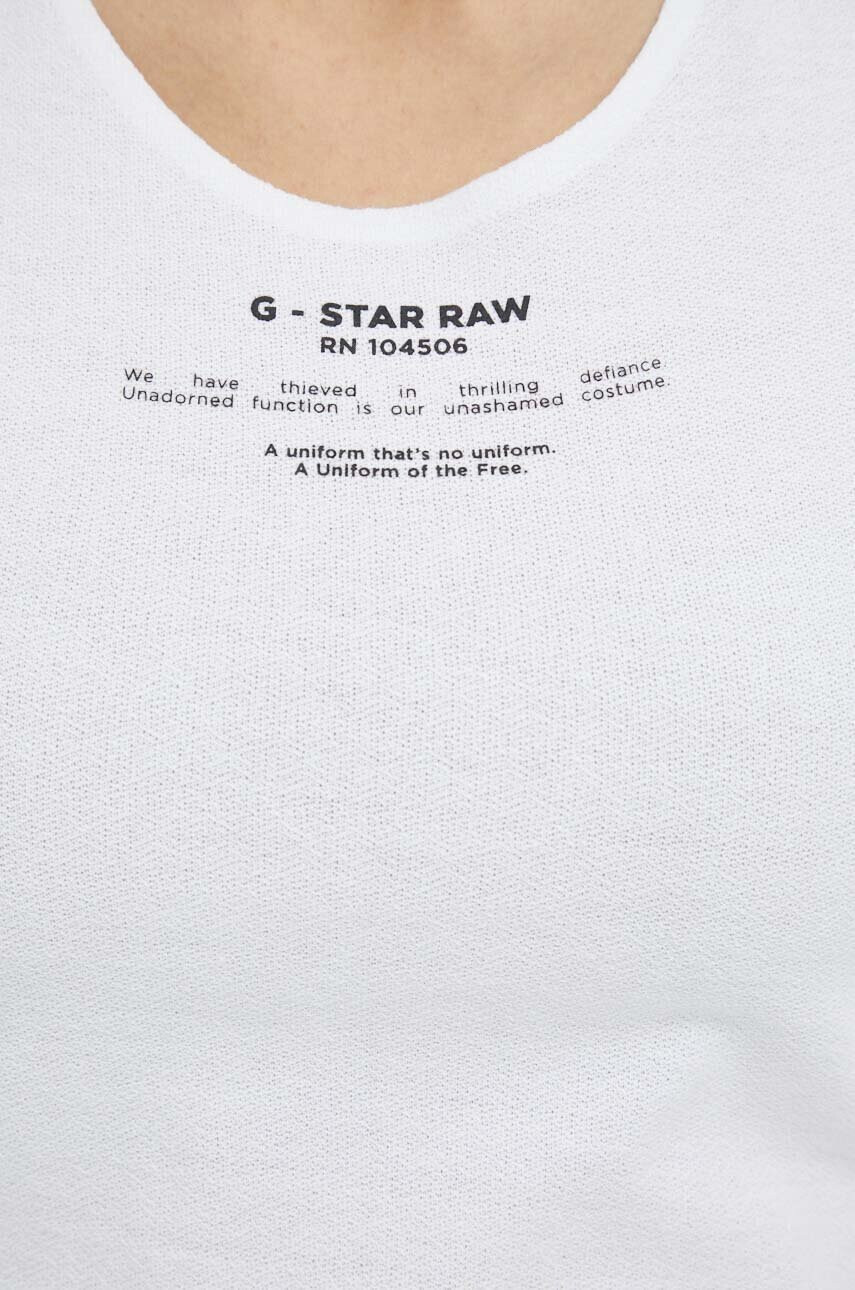 G-Star Raw Памучен топ в бяло - Pepit.bg