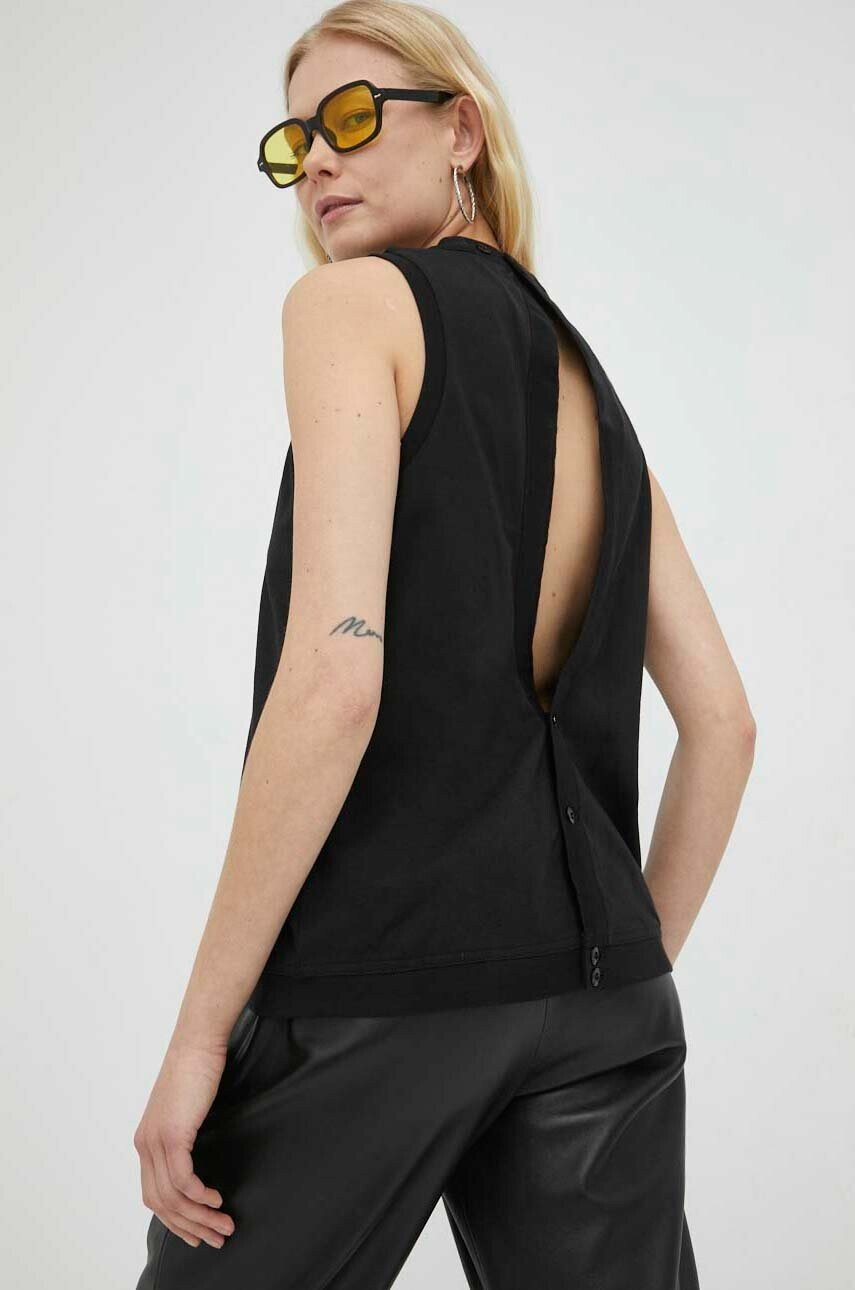 G-Star Raw Памучен топ в черно - Pepit.bg