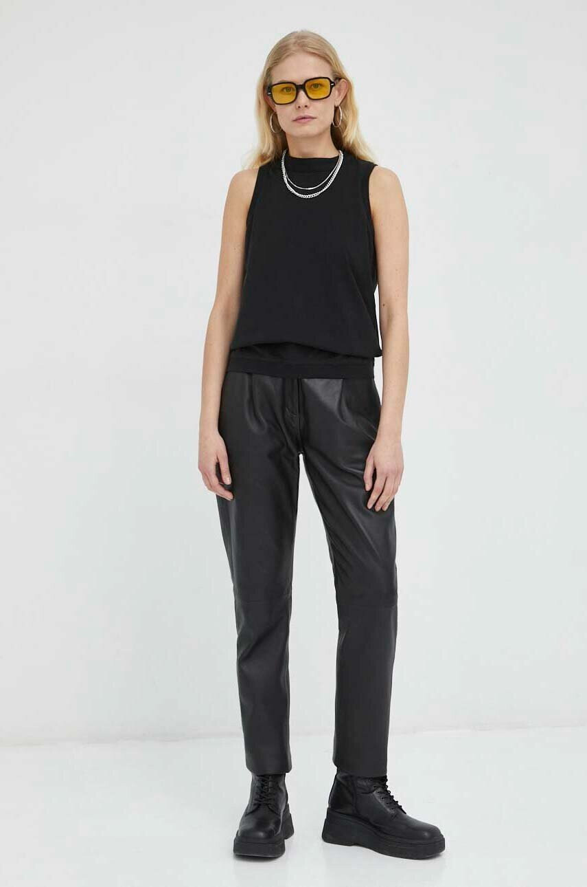 G-Star Raw Памучен топ в черно - Pepit.bg