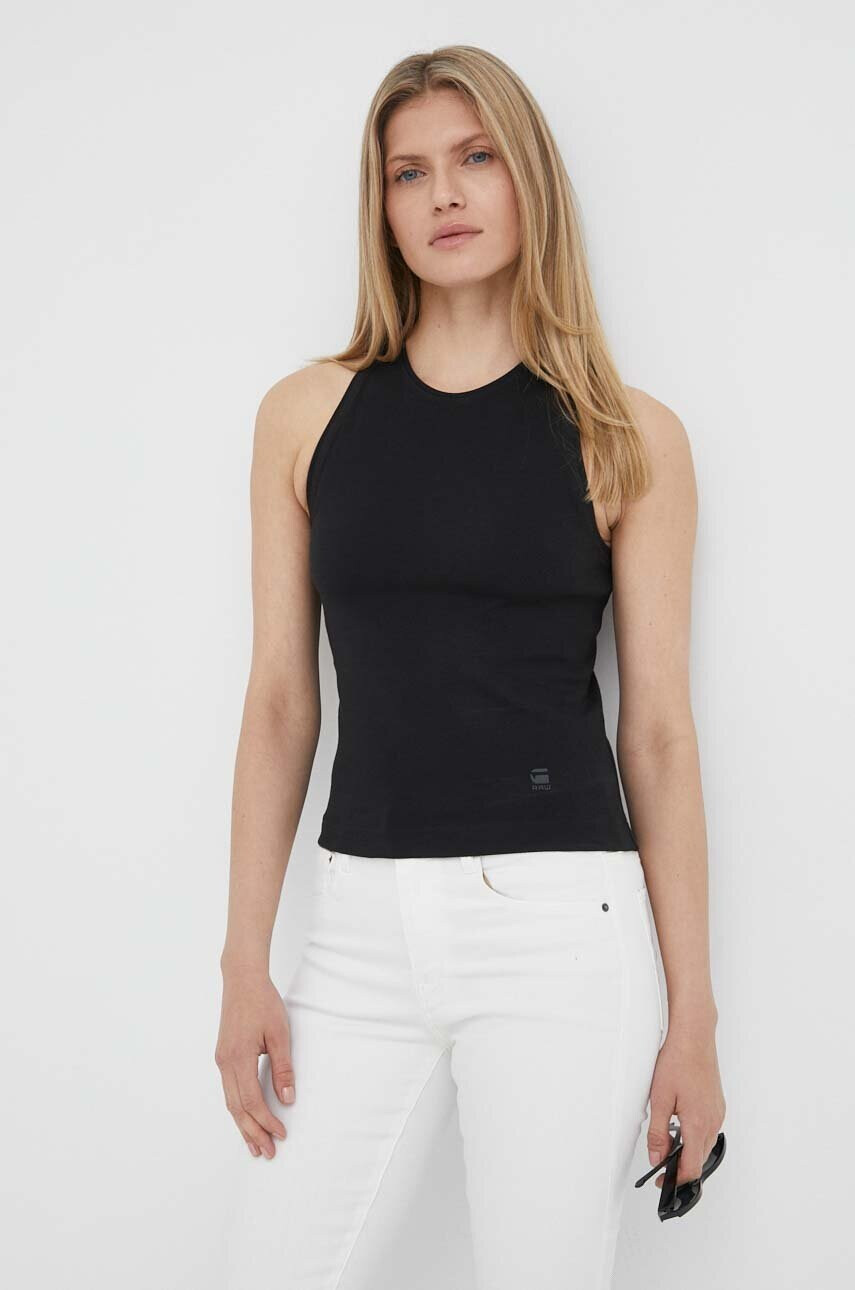 G-Star Raw Памучен топ в черно - Pepit.bg