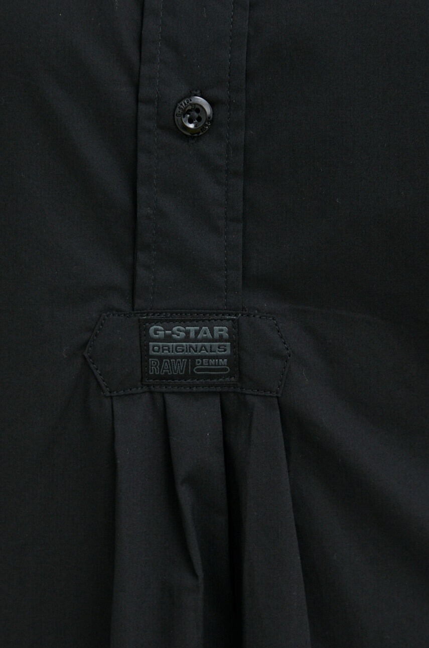 G-Star Raw Памучна рокля в черно среднодълъг модел с уголемена кройка - Pepit.bg