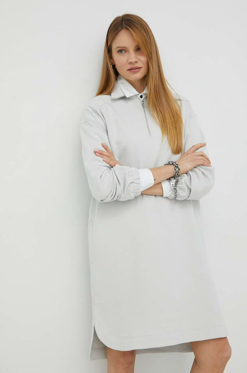 G-Star Raw Памучна рокля в черно къс модел с уголемена кройка - Pepit.bg