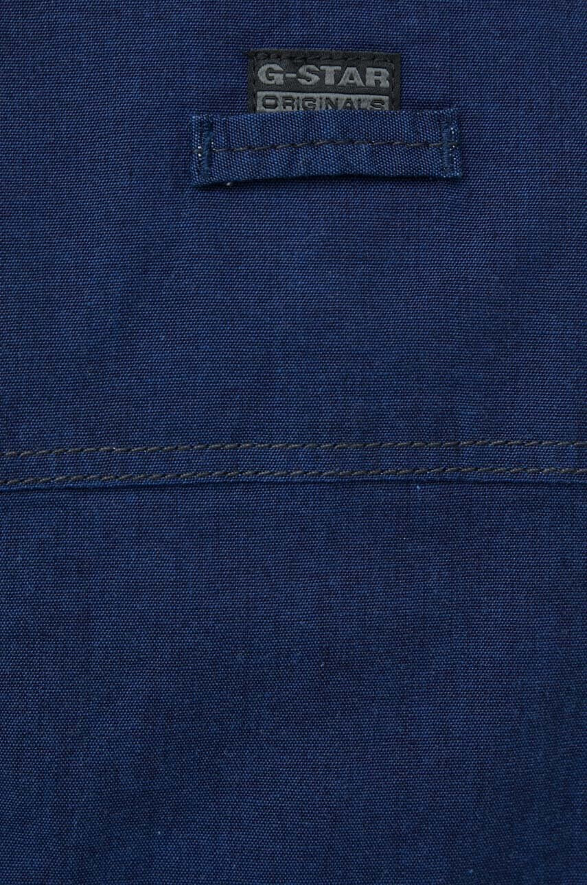 G-Star Raw Памучна рокля в тъмносиньо къс модел разкроен модел - Pepit.bg