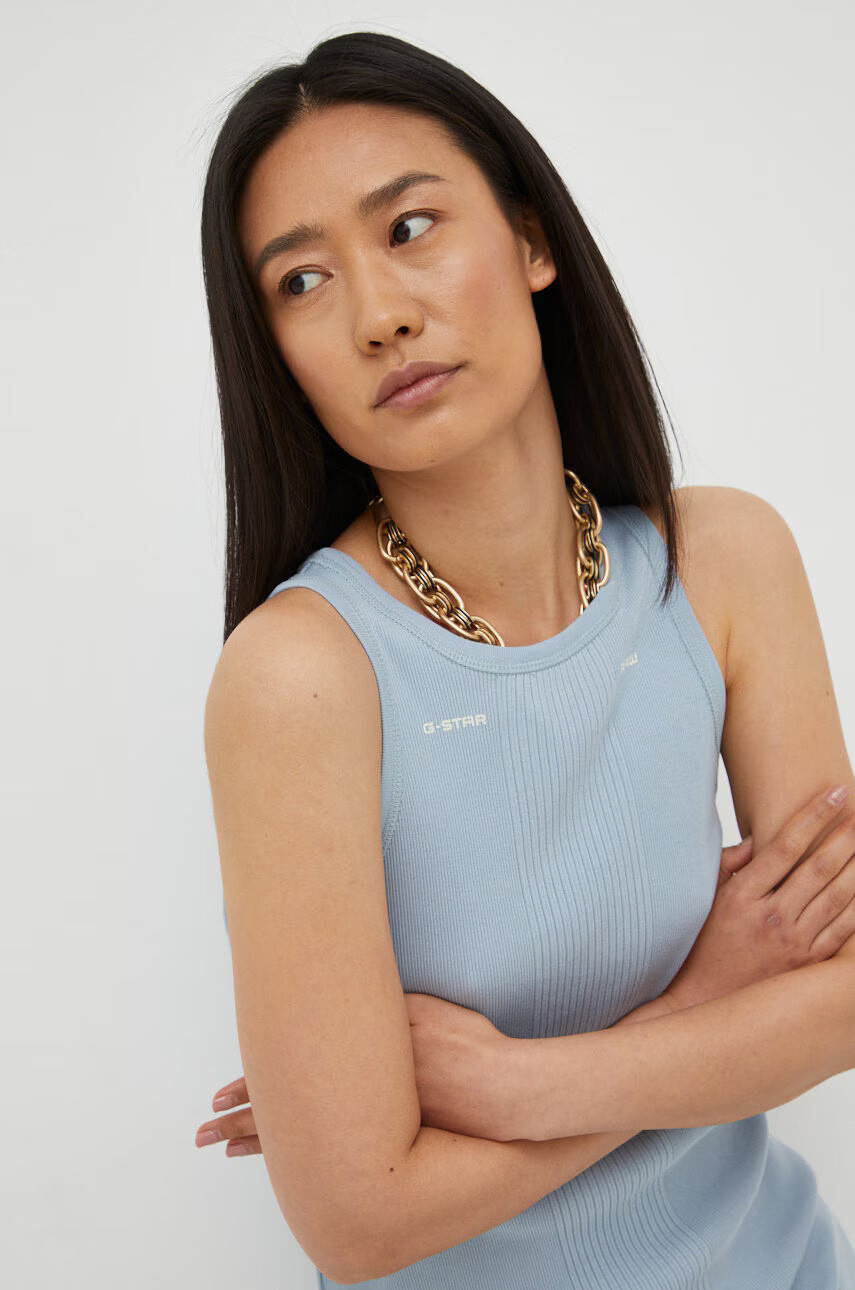 G-Star Raw Памучна рокля къс модел с кройка по тялото - Pepit.bg