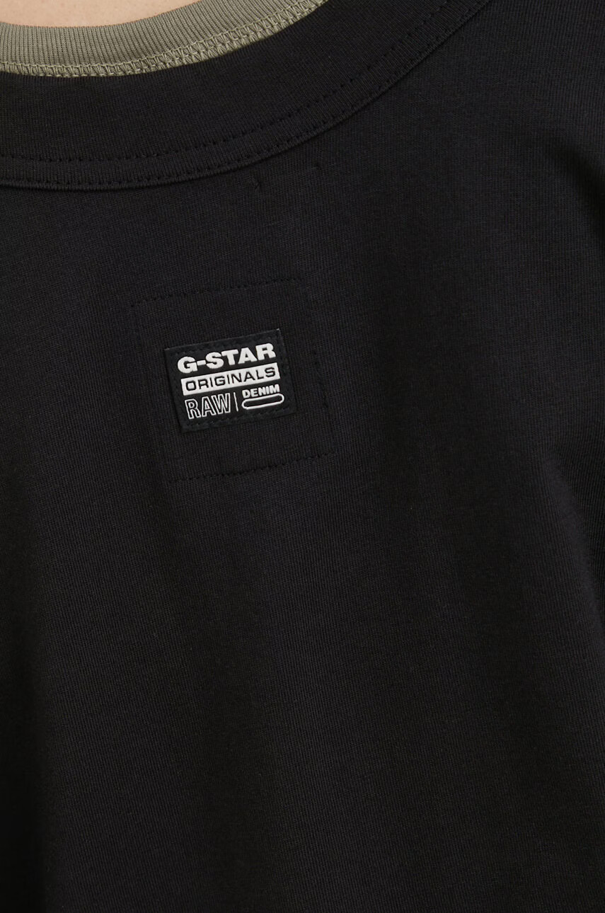 G-Star Raw Памучна рокля в черно дълъг модел с уголемена кройка - Pepit.bg