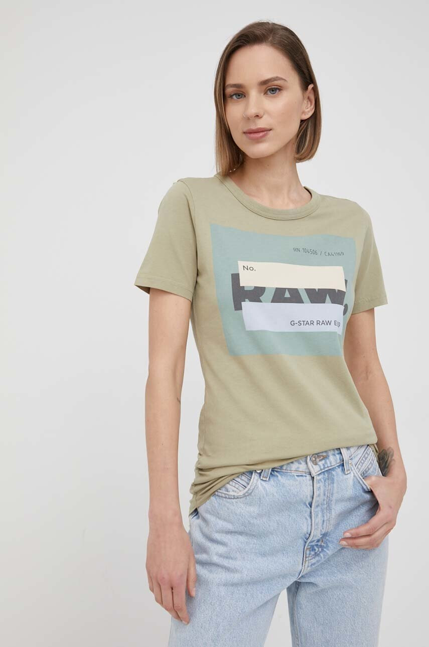 G-Star Raw Памучна тениска в тъмносиньо - Pepit.bg