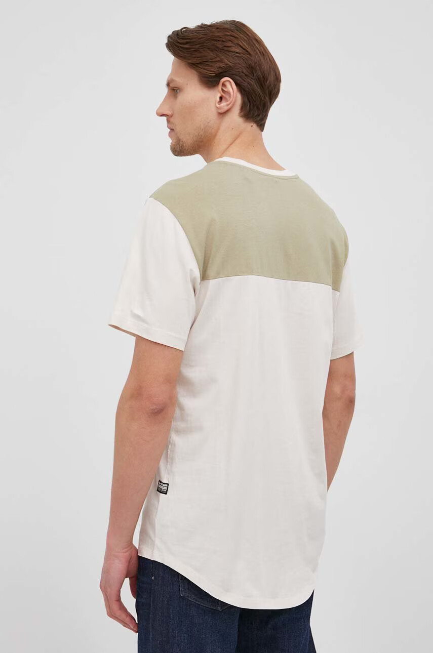 G-Star Raw Памучна тениска в бежово с принт - Pepit.bg