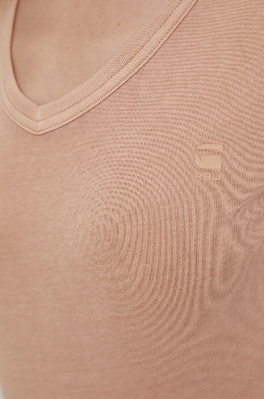 G-Star Raw Памучна тениска в оранжево - Pepit.bg
