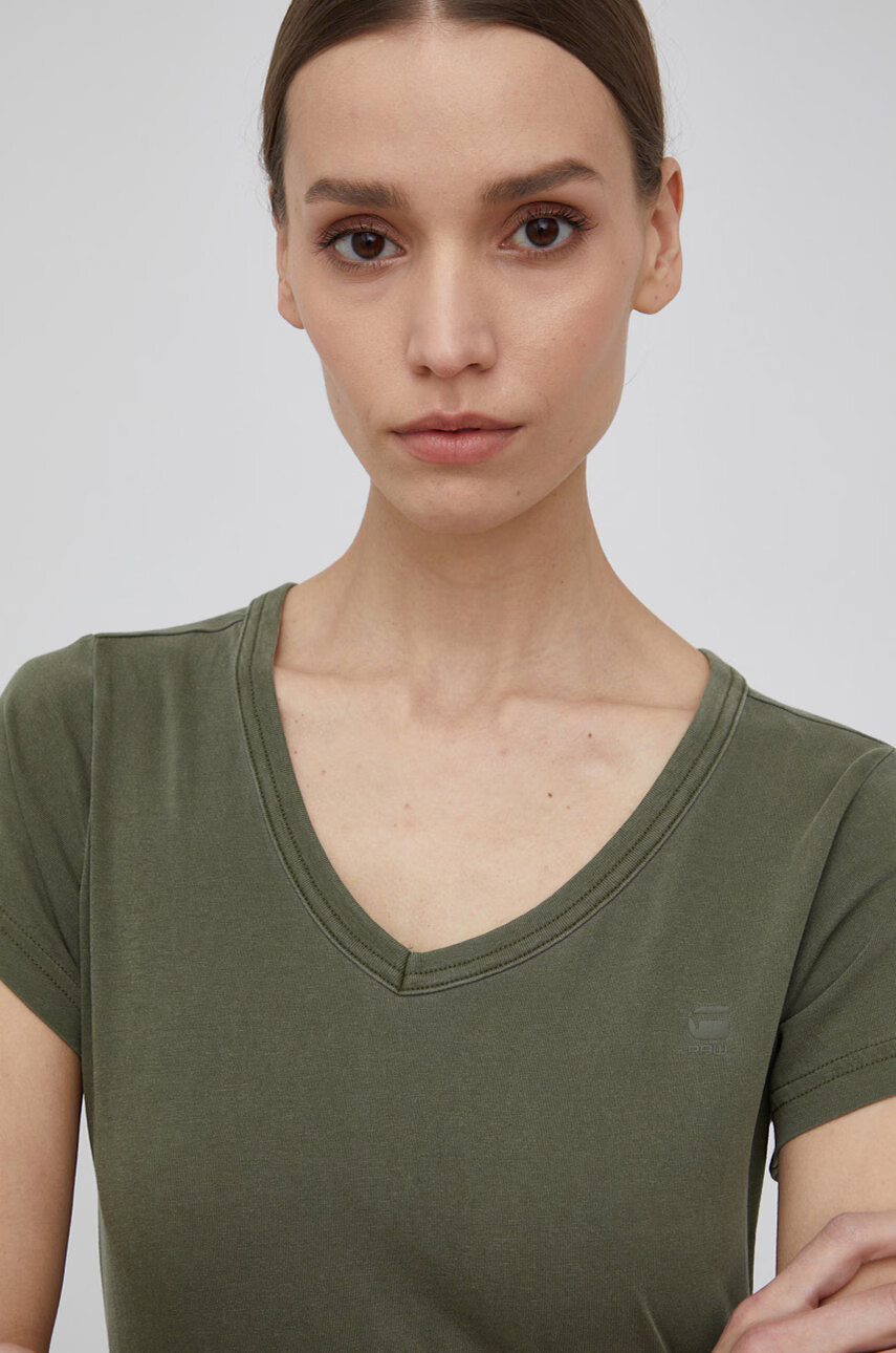 G-Star Raw Памучна тениска в зелено - Pepit.bg