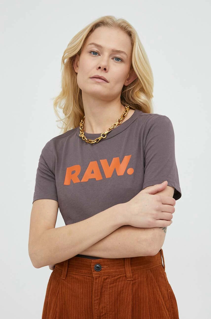 G-Star Raw Памучна тениска в лилаво - Pepit.bg