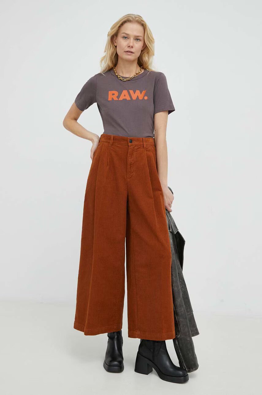 G-Star Raw Памучна тениска в лилаво - Pepit.bg