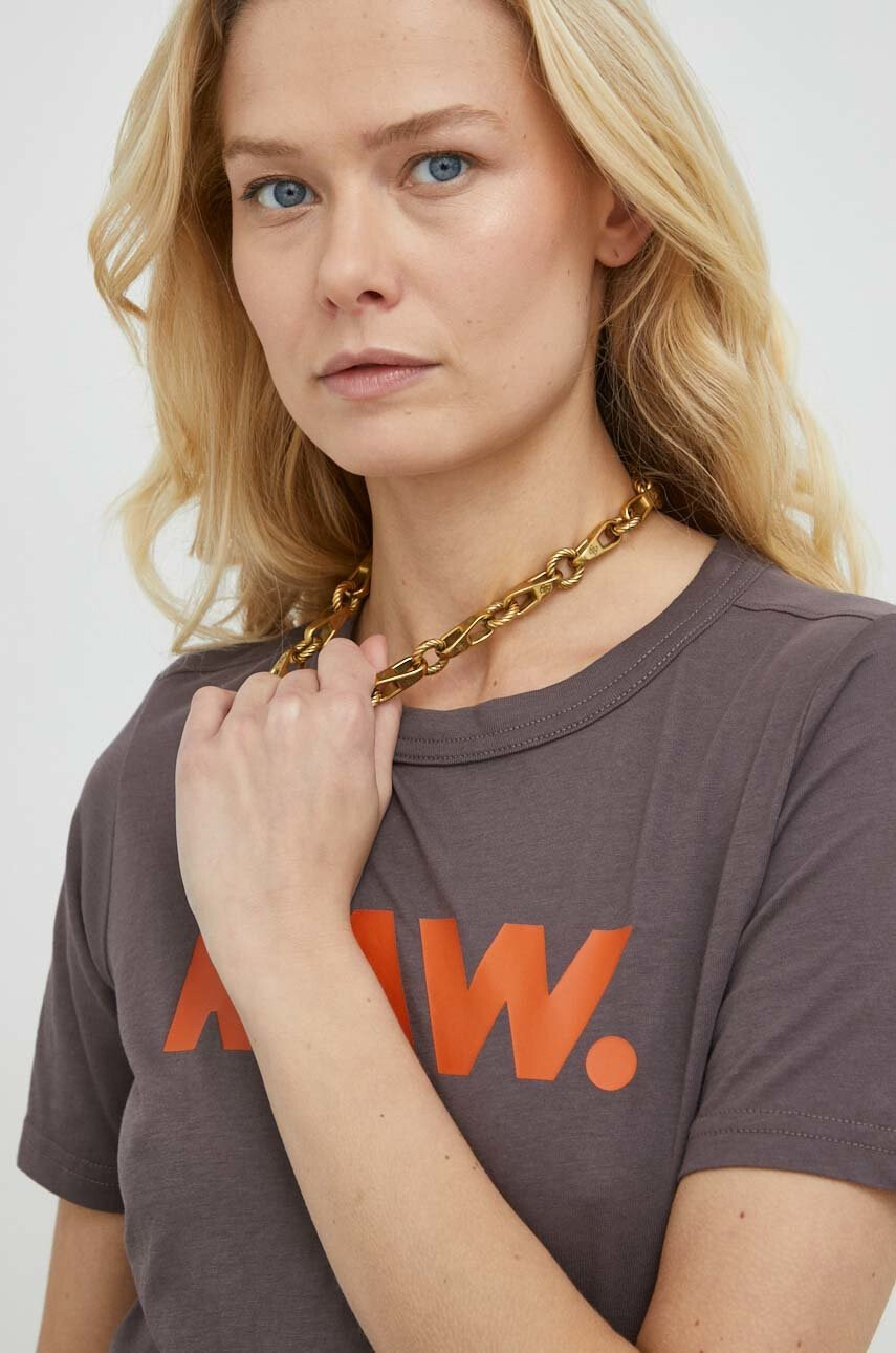 G-Star Raw Памучна тениска в лилаво - Pepit.bg
