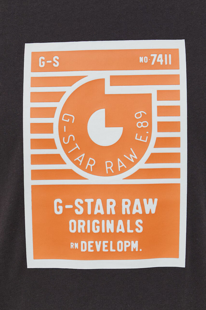 G-Star Raw Памучна тениска в бяло с принт - Pepit.bg