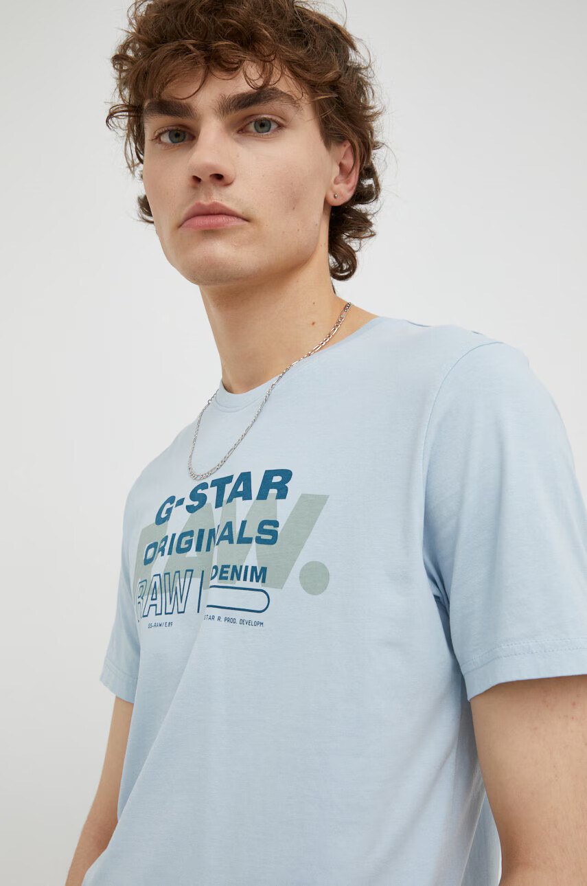 G-Star Raw Памучна тениска с принт - Pepit.bg